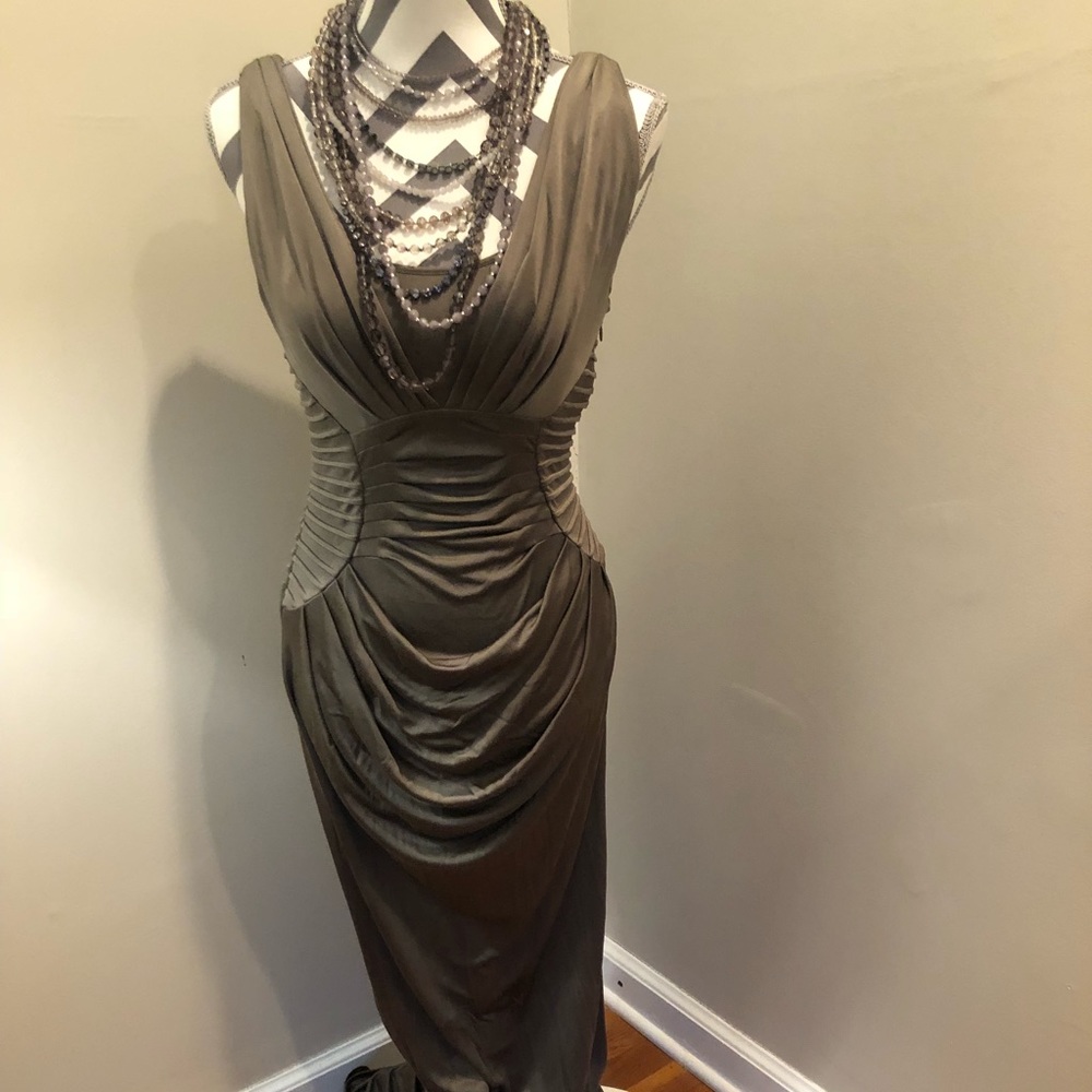Catherine Malandrino Taupe Evening Gown